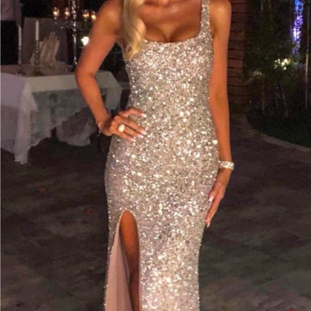 Stunning Silver Sequin Gown